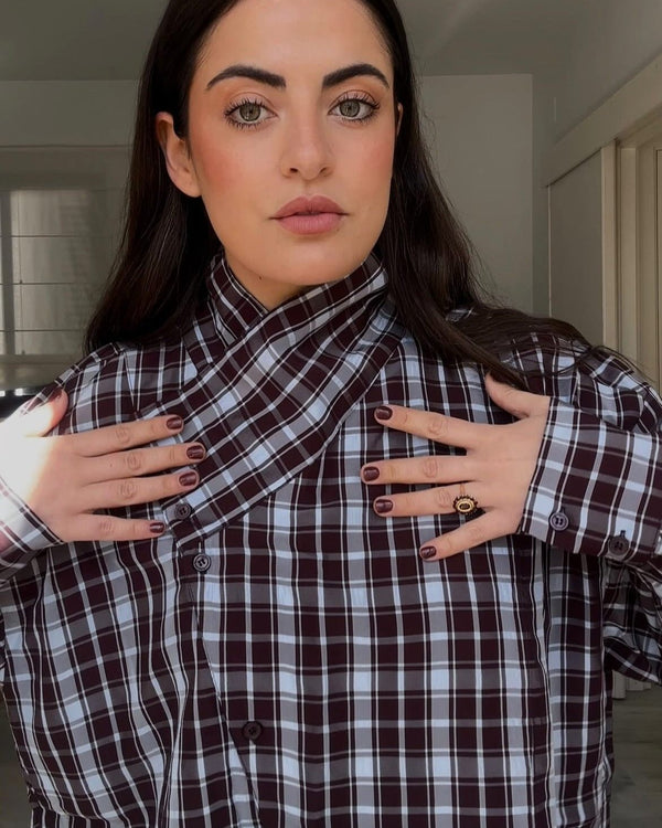 Rebecca Poplin Plaid Wrapped Shirt