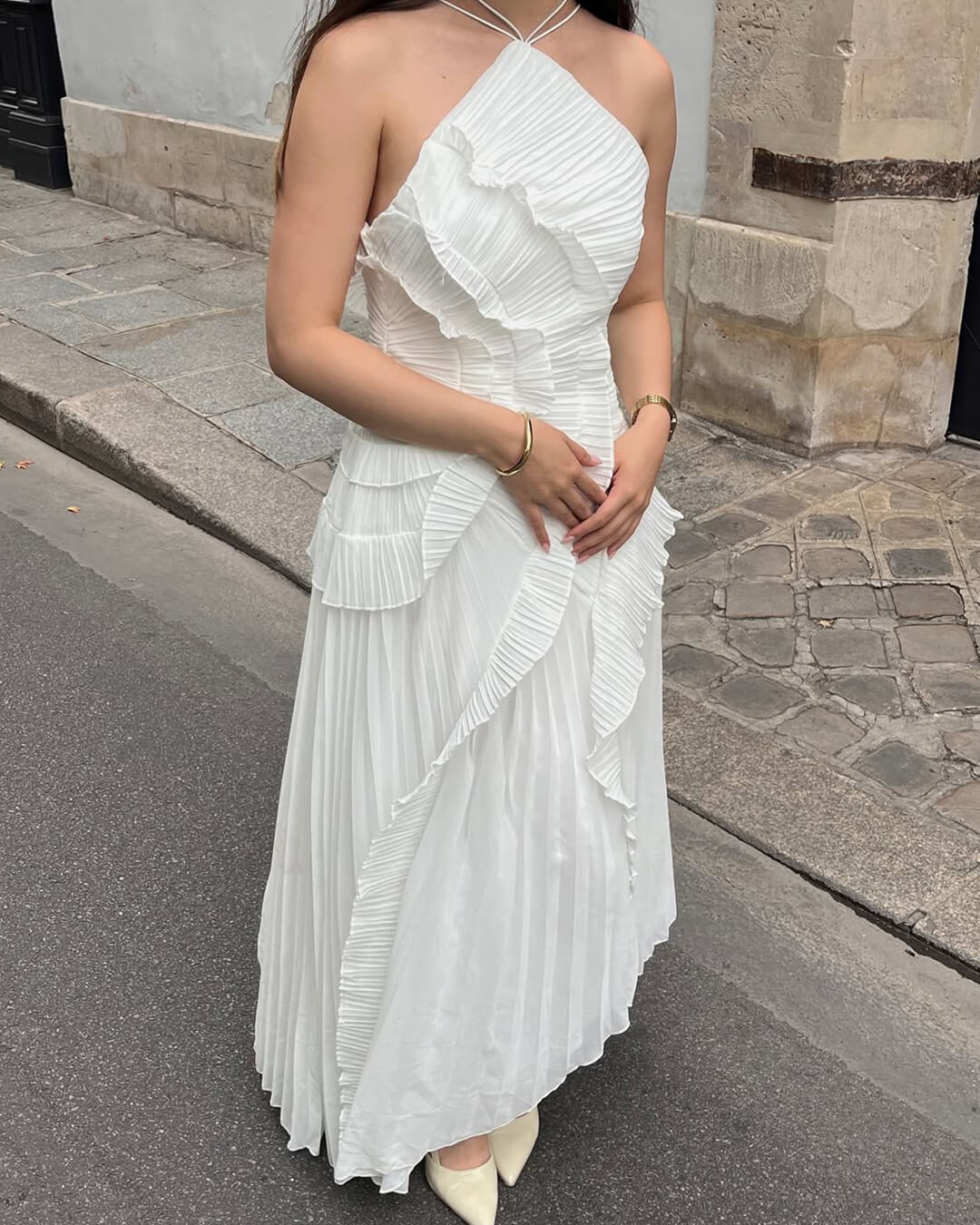 Renata A-formet kjole med halterneck