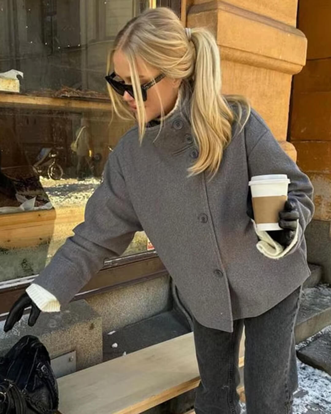 Rosalia elegant jakke med ståkrave