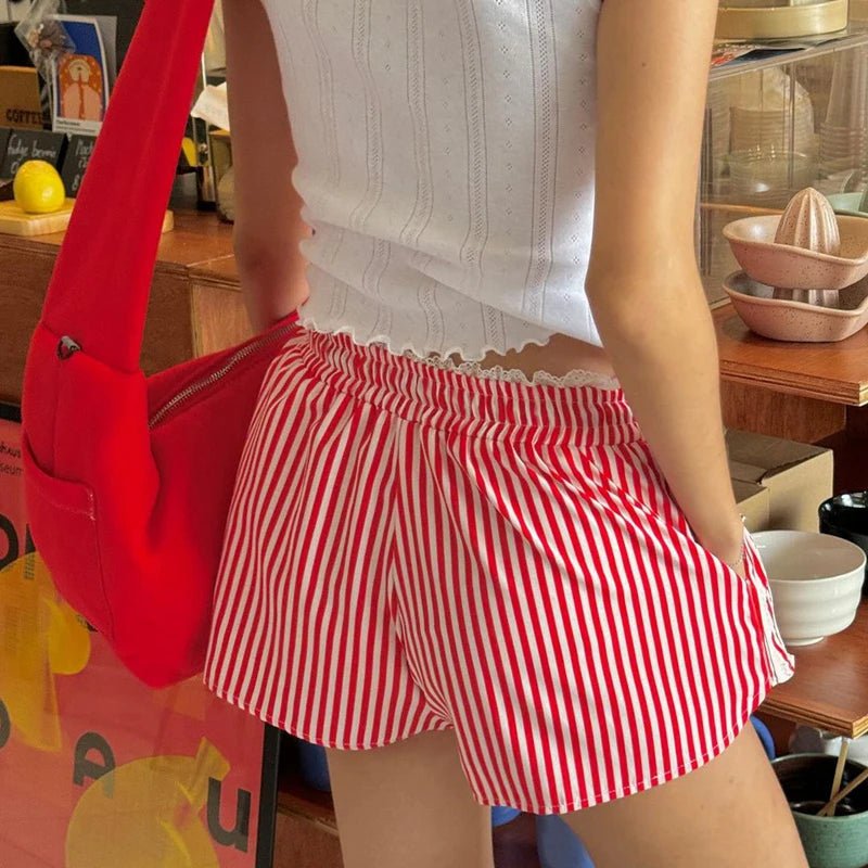 Ruby stribede shorts med løbesnor