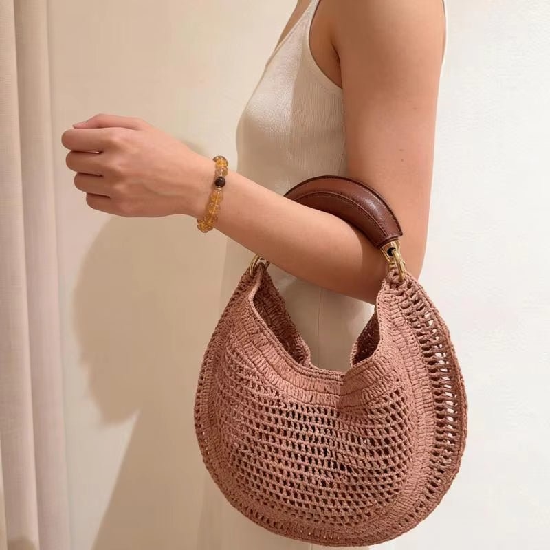 Bianca Crescent Woven Bag