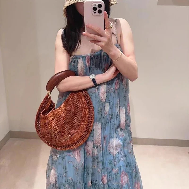 Bianca Crescent Woven Bag