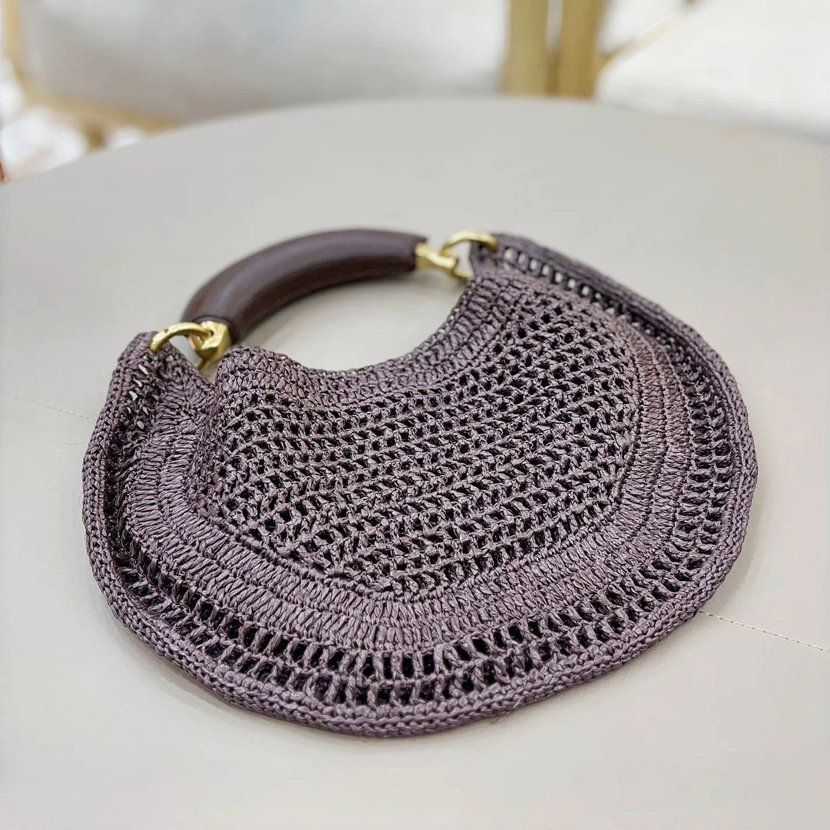 Bianca Crescent Woven Bag