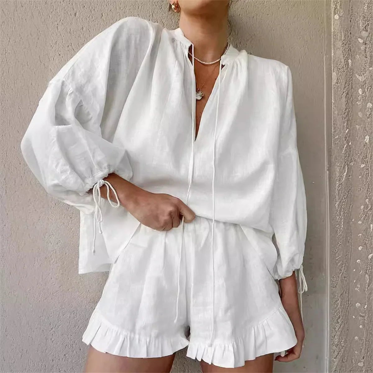 Sabrina Ruffle Shorts Set