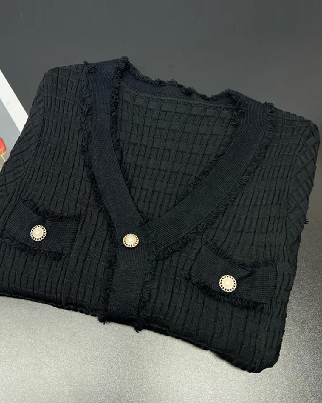 Sabrina strikket sweaterkjole med V-udskæring
