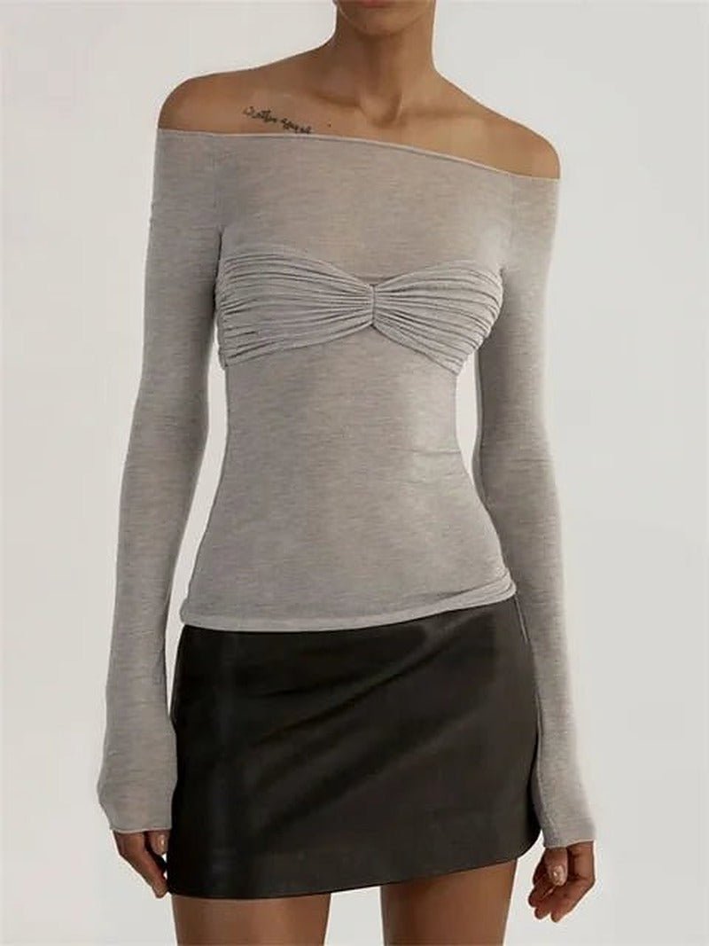 Sara gennemsigtig off-shoulder-top i mesh