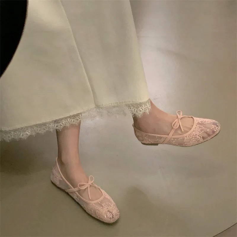 Saskia broderede meshballerinaer