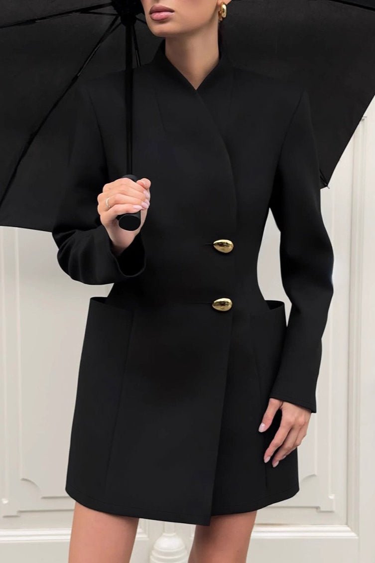 Saskia figursyet blazer med markeret talje og V-hals