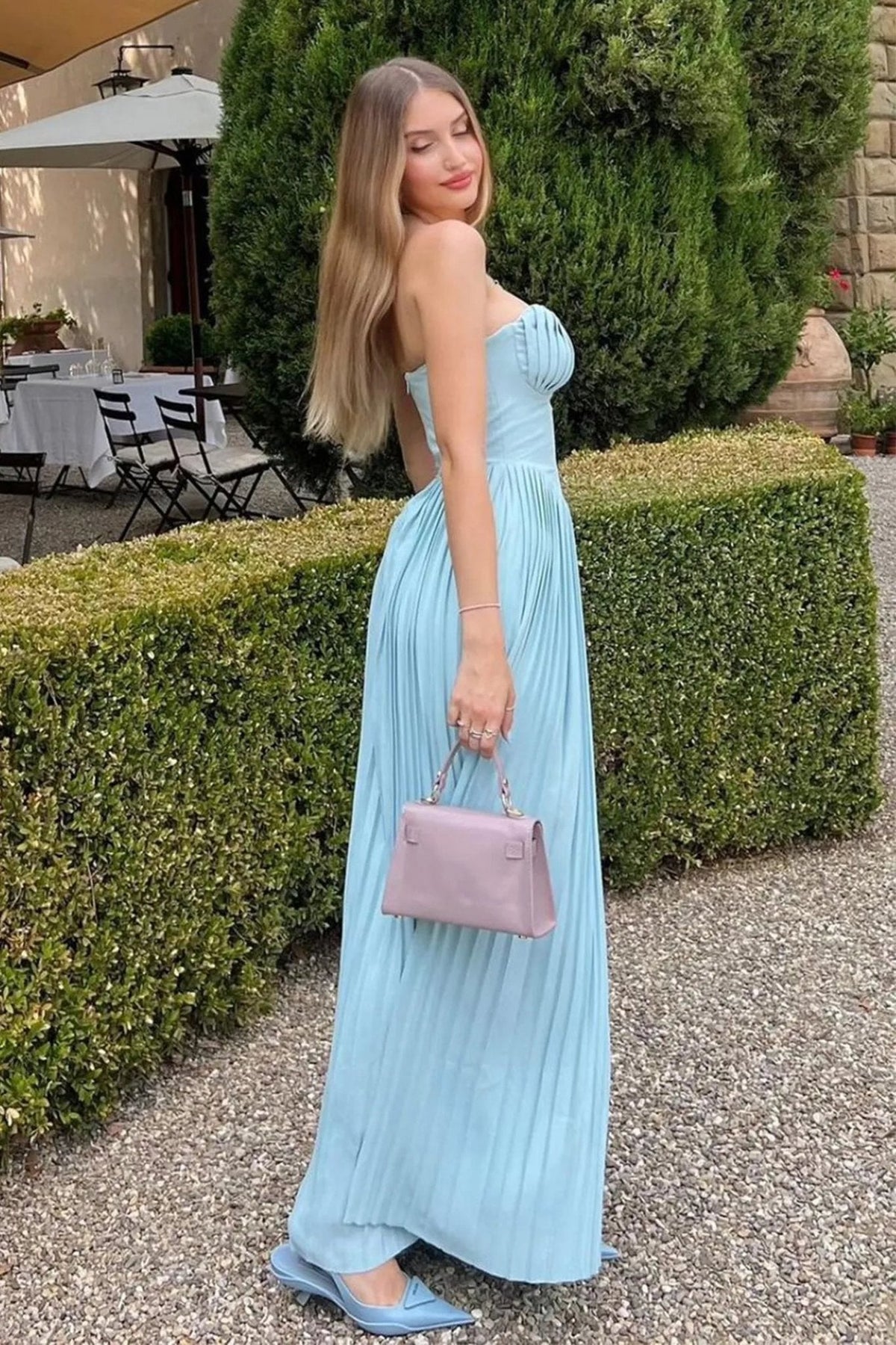 Selena stropløs maxikjole