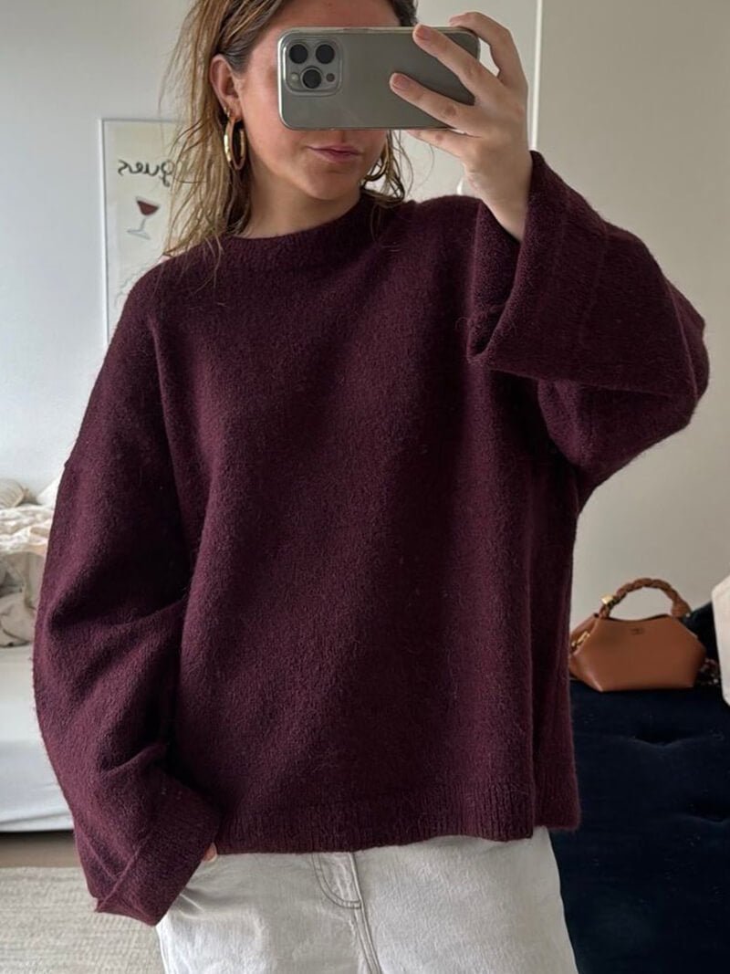 Shiela-bordeauxfarvet pullover