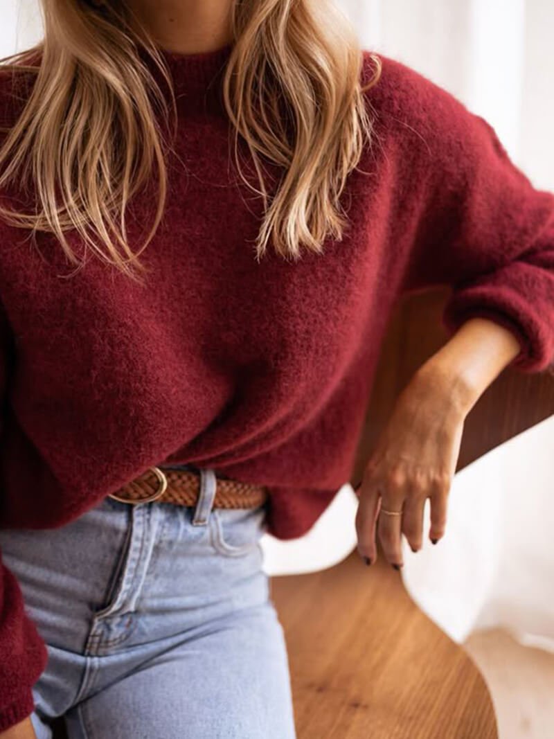 Shiela-bordeauxfarvet pullover