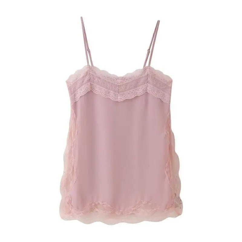 Sia camisoletop med blondekant