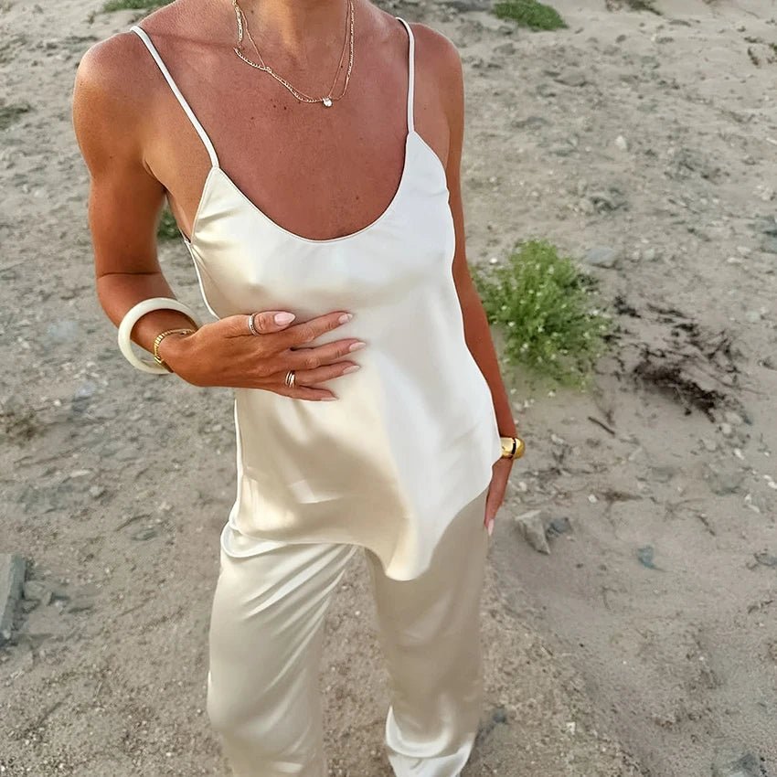 Sienna champagnesæt i satin til natten