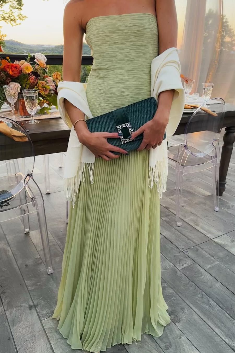 Skyla stropløs maxikjole