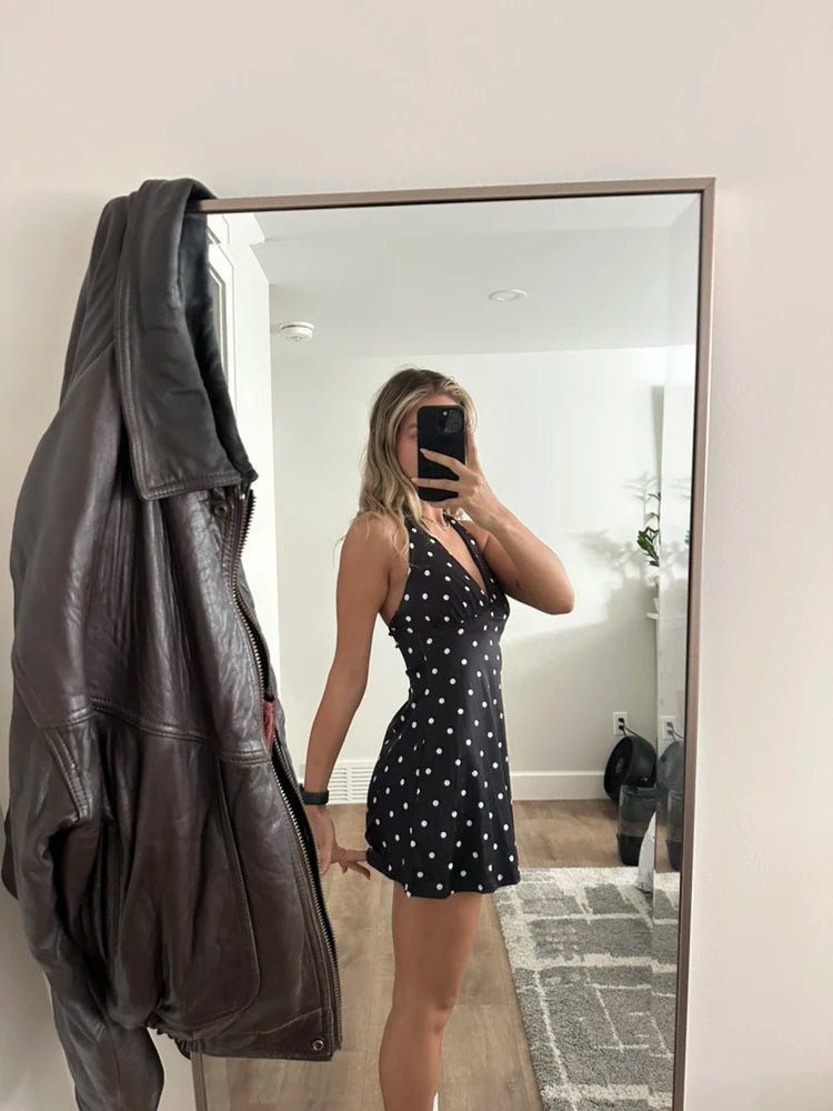 Sofia prikket minikjole med bar ryg