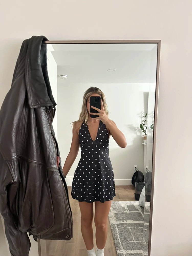 Sofia prikket minikjole med bar ryg