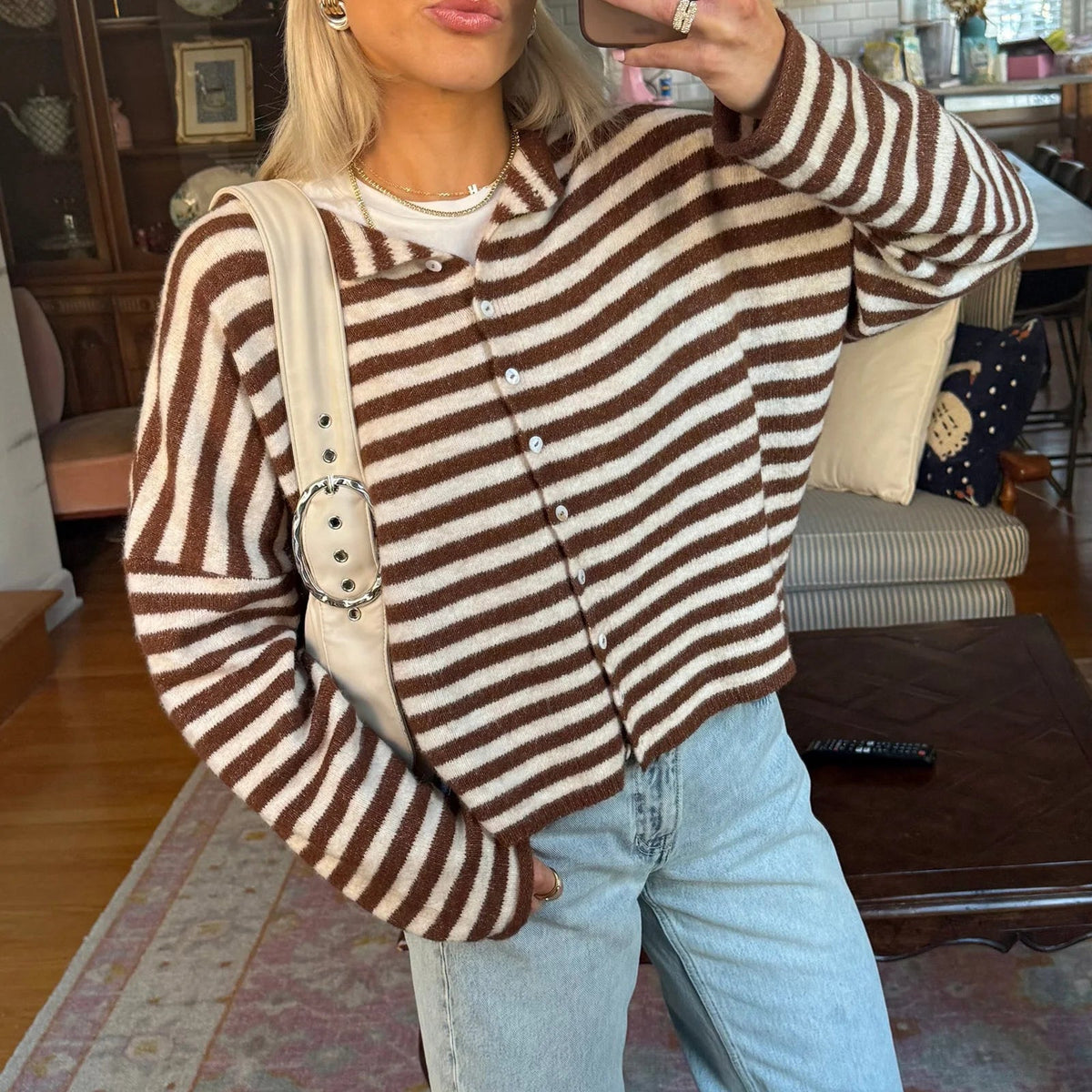 Sofia stribet cardigan