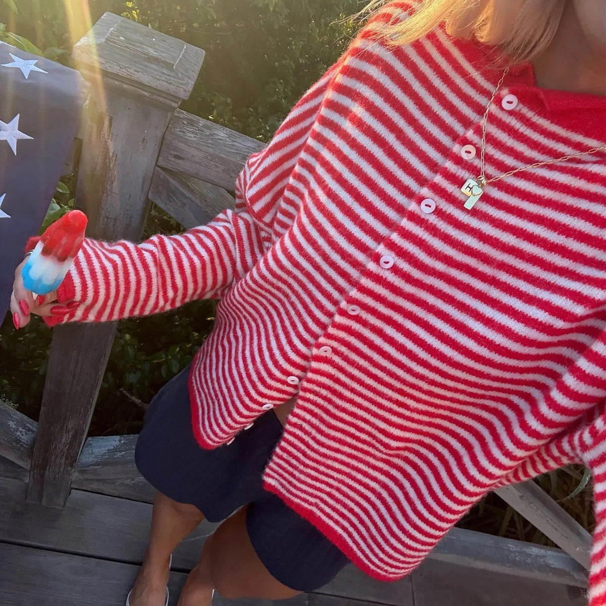 Sofia stribet cardigan