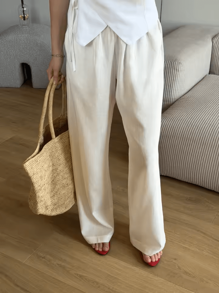 Sophia håndvævet rattan-shopper