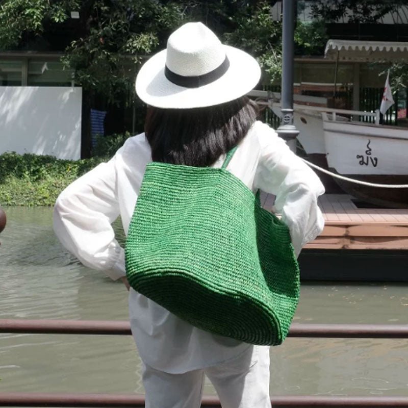 Sophia håndvævet rattan-shopper