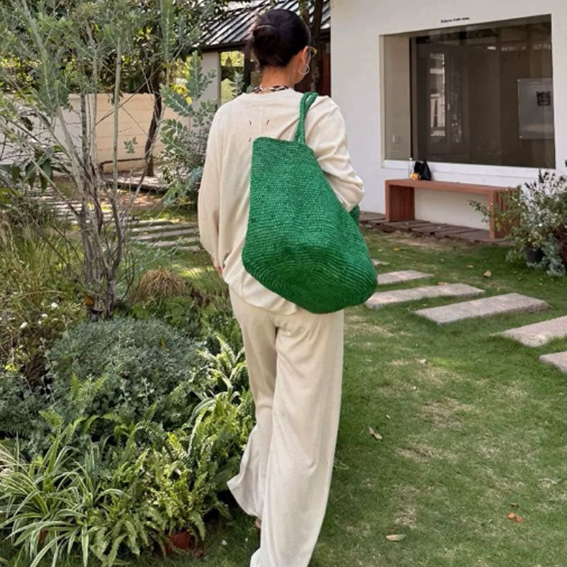 Sophia håndvævet rattan-shopper