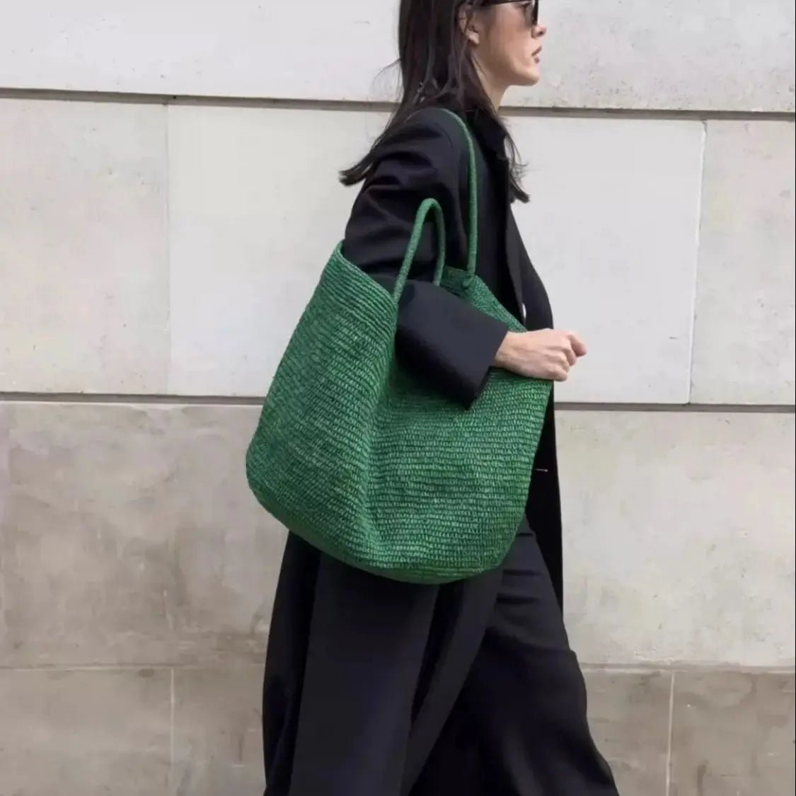 Sophia håndvævet rattan-shopper