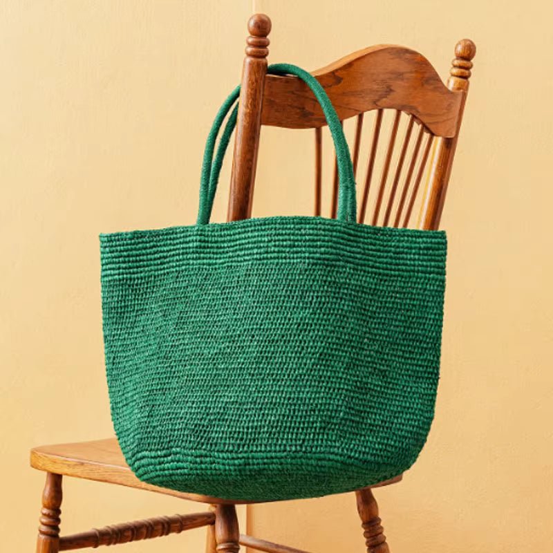 Sophia håndvævet rattan-shopper