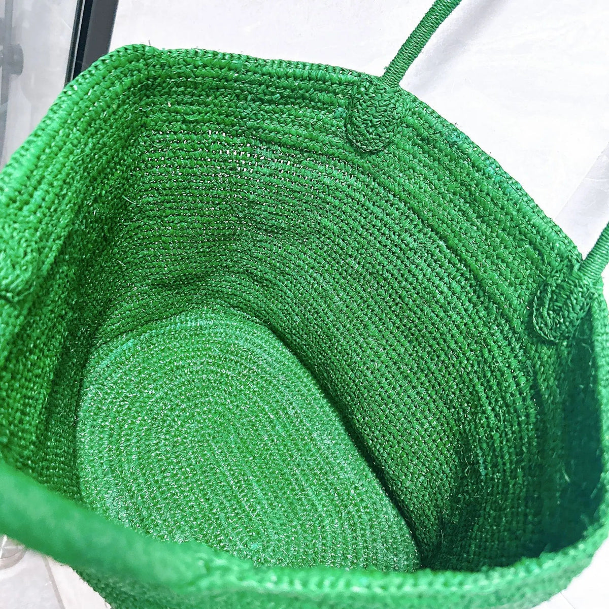 Sophia håndvævet rattan-shopper