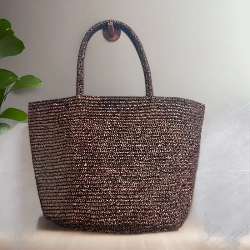 Sophia håndvævet rattan-shopper