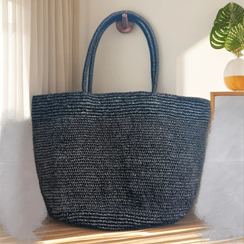 Sophia håndvævet rattan-shopper