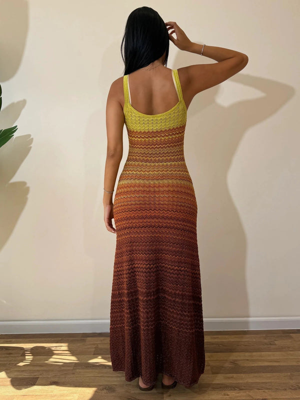 Sophia Sunset strikket maxikjole