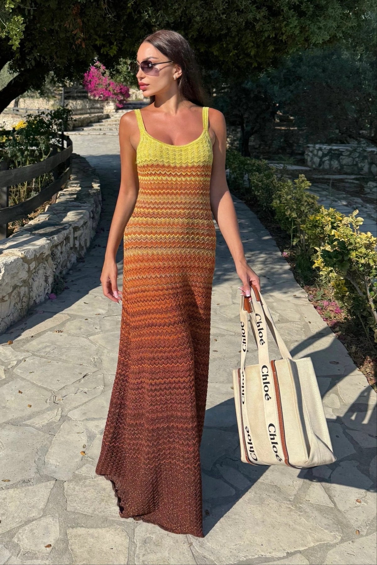 Sophia Sunset strikket maxikjole