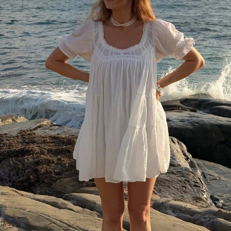 Sophia vintage-babydollkjole med pufærmer