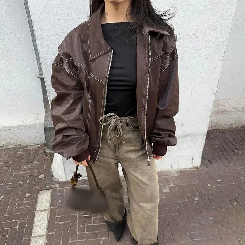 Sophia jakke med lynlås og reverskrave