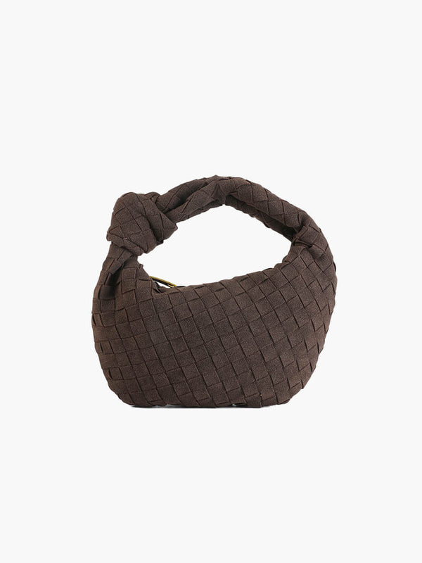Suede Woven Mini Handbag