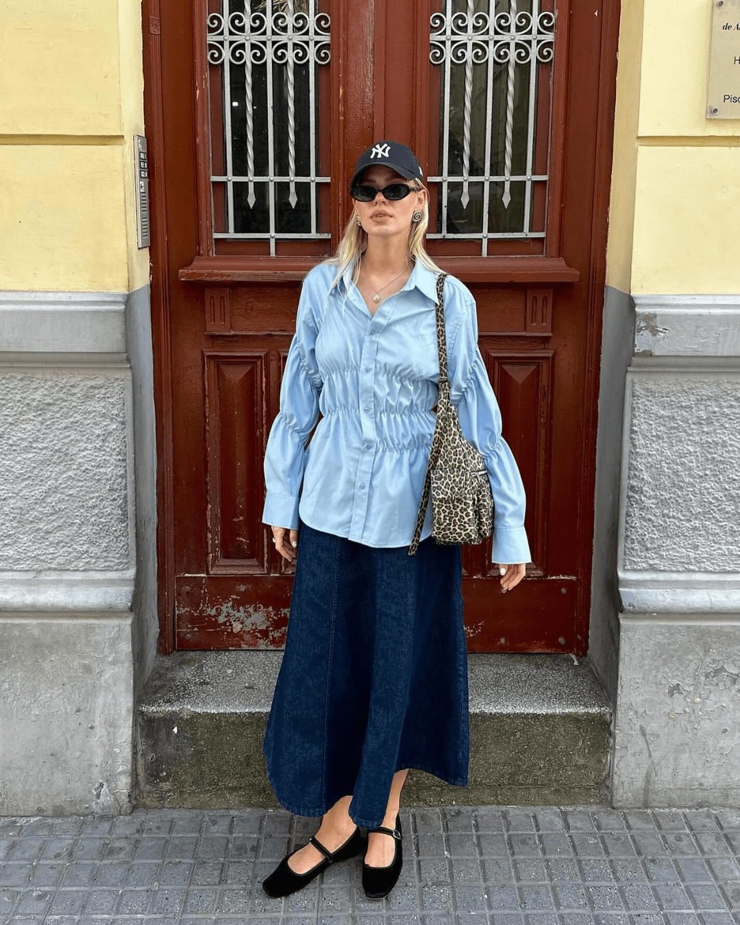 Suzette rynket skjorte med lange ærmer