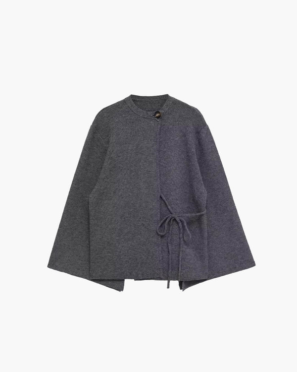 Suzette cardigan med slids og flagermusærmer
