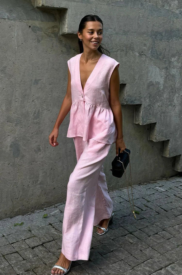 Sydney Ruffled Vest & Pants Set