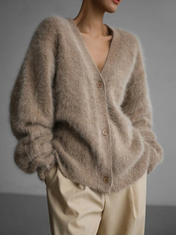 Terry hyggelig strikcardigan