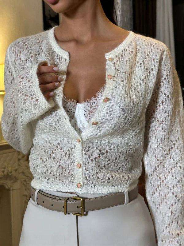 Tessa transparent cropped cardigan