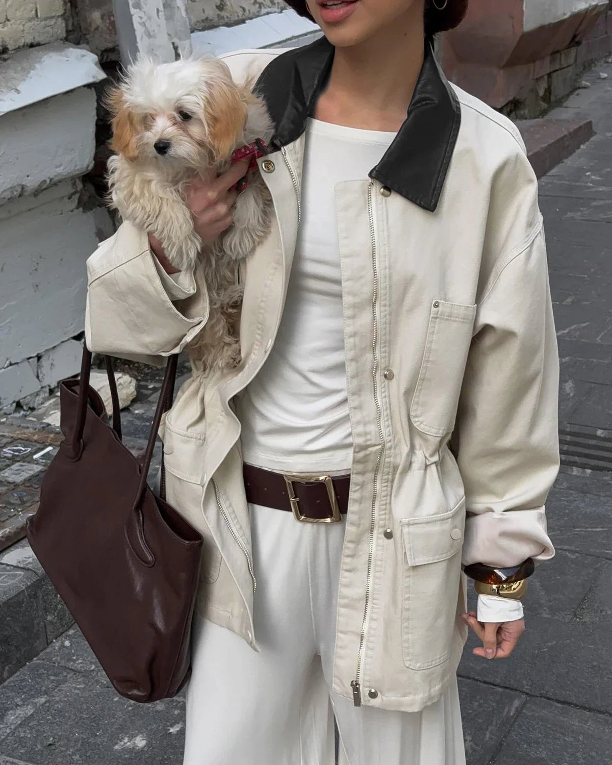 Therese oversized jakke med snørelukning