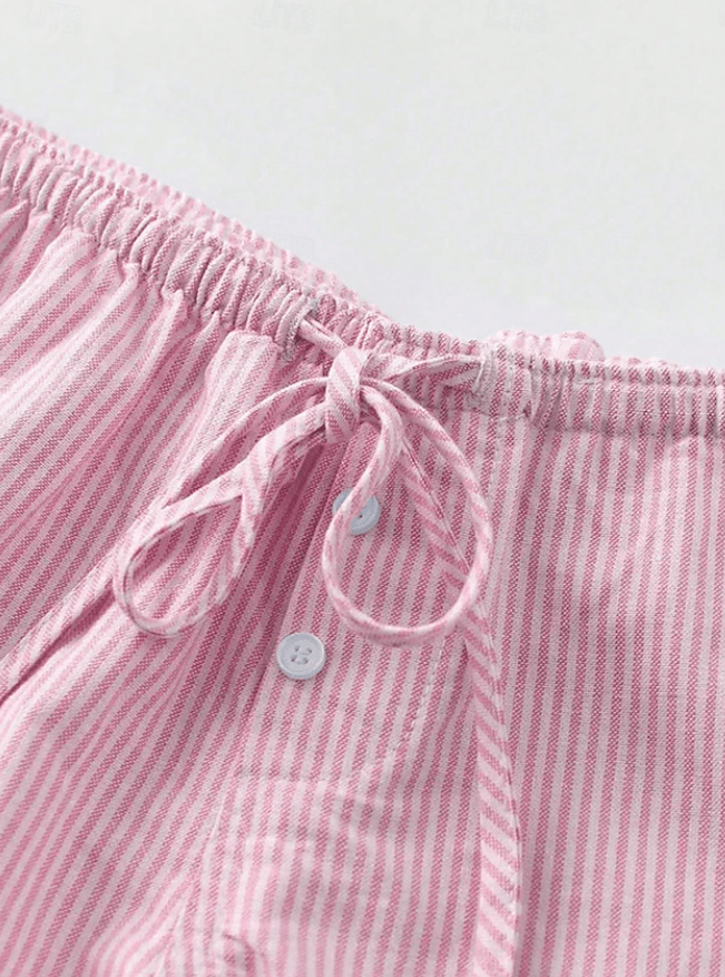 Tirzah stribede shorts med lav talje og elastik