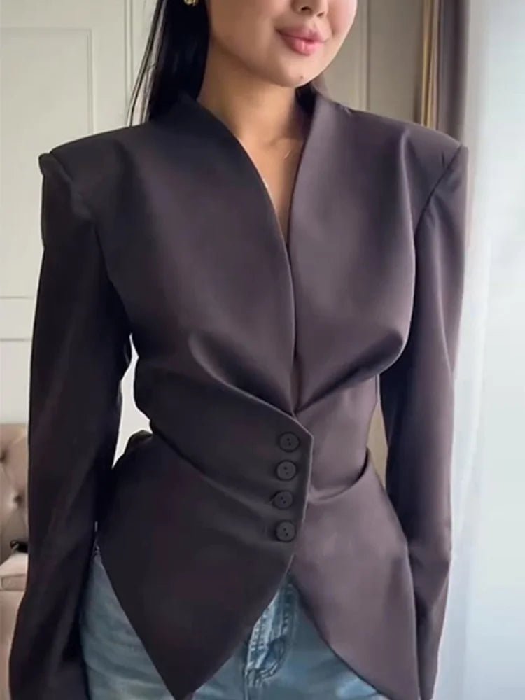 Tricia Structured Shoulder Cinched Blazer