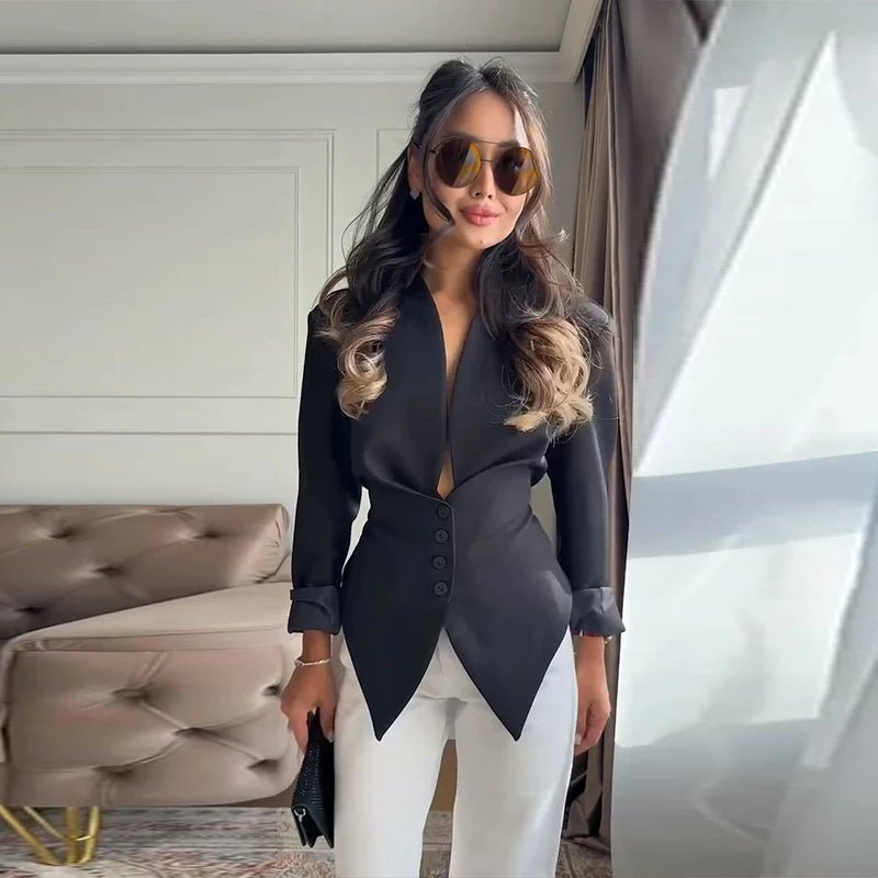 Tricia Structured Shoulder Cinched Blazer
