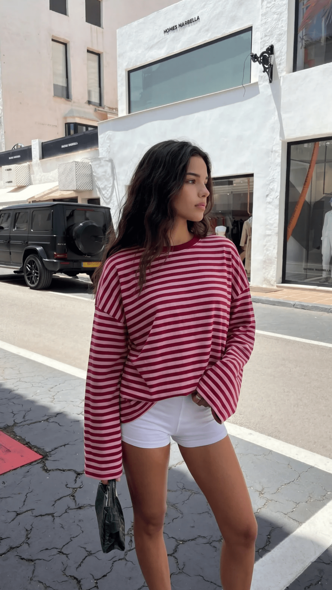 Vivien oversized striksweater med striber