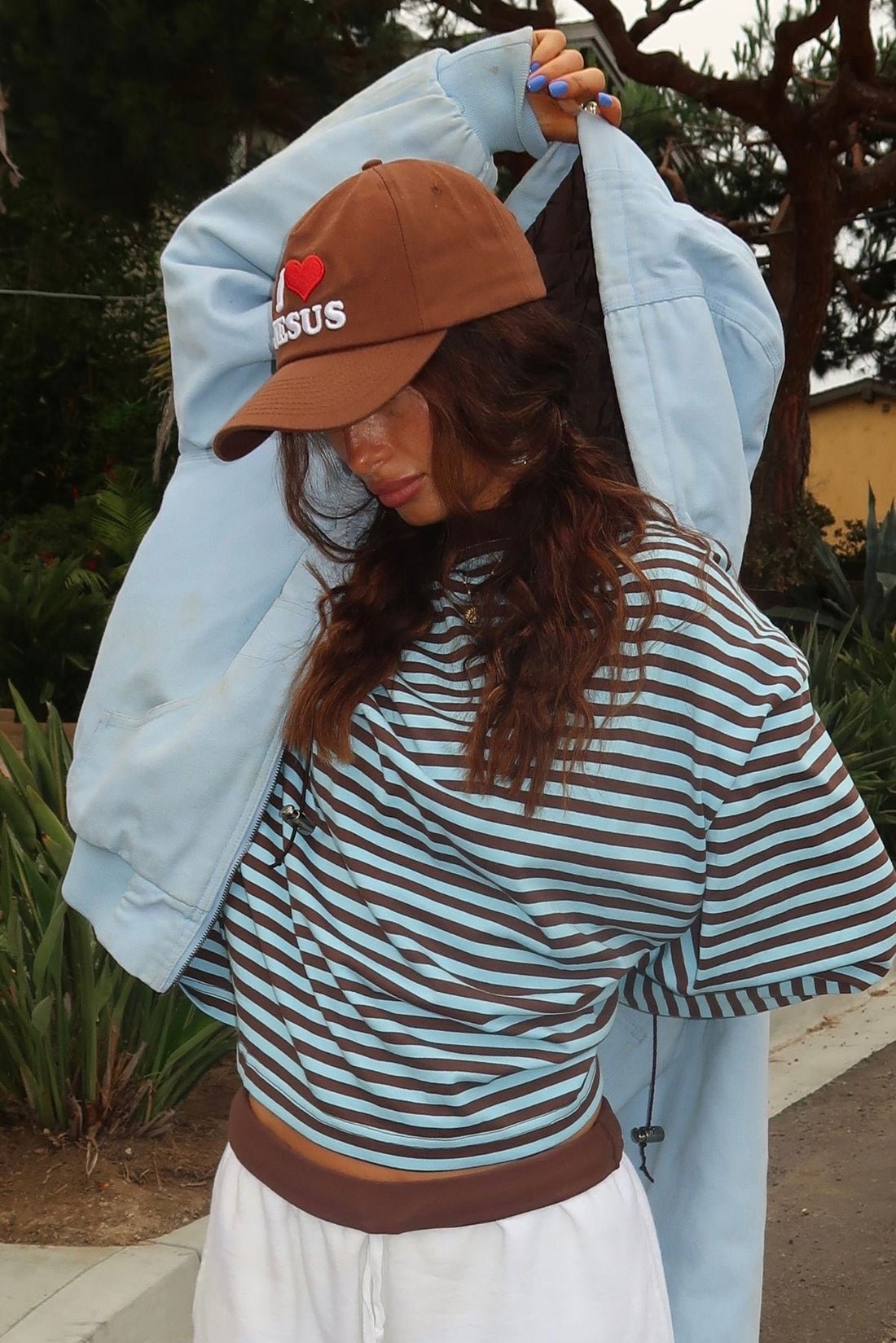 Vivien oversized striksweater med striber