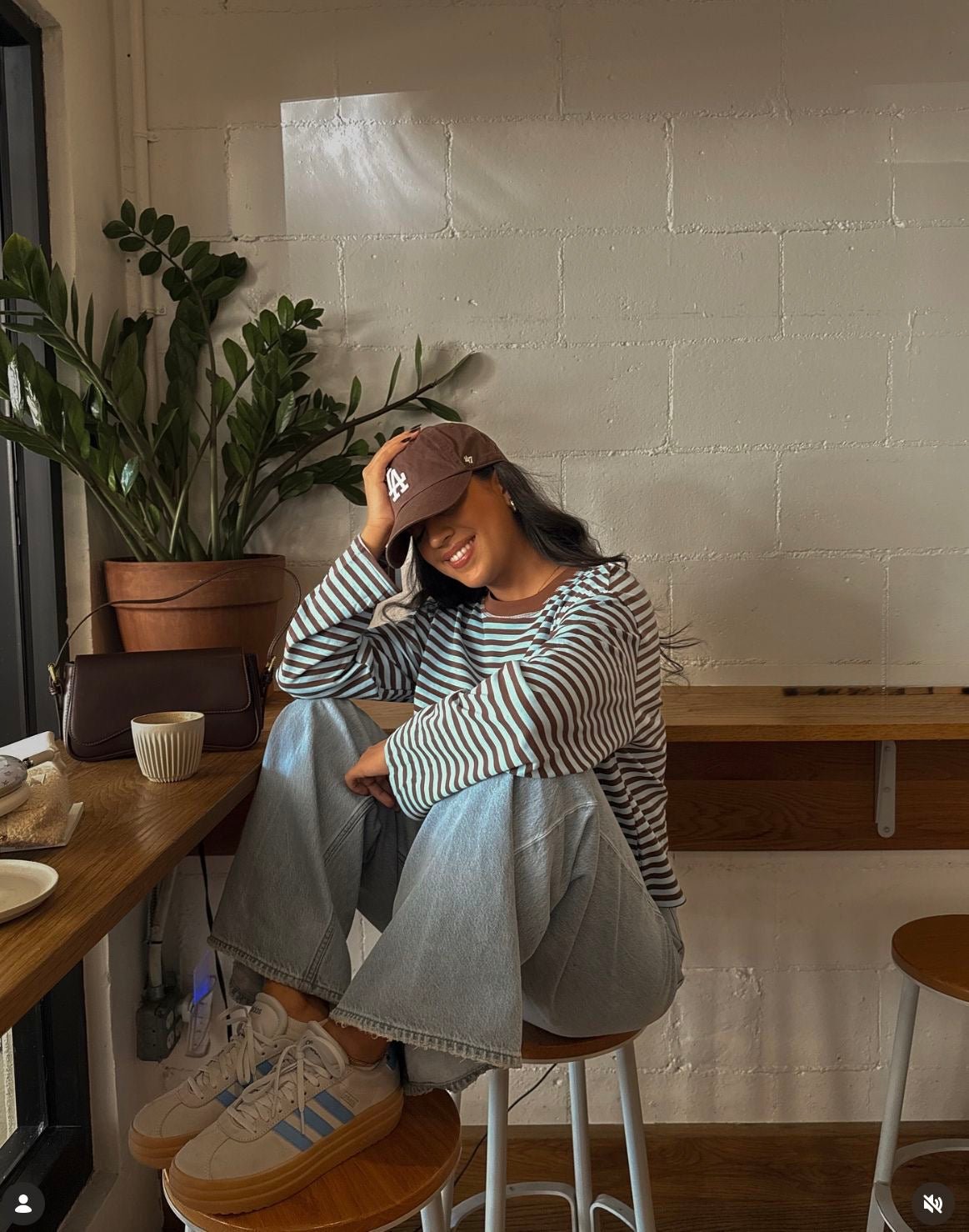 Vivien oversized striksweater med striber