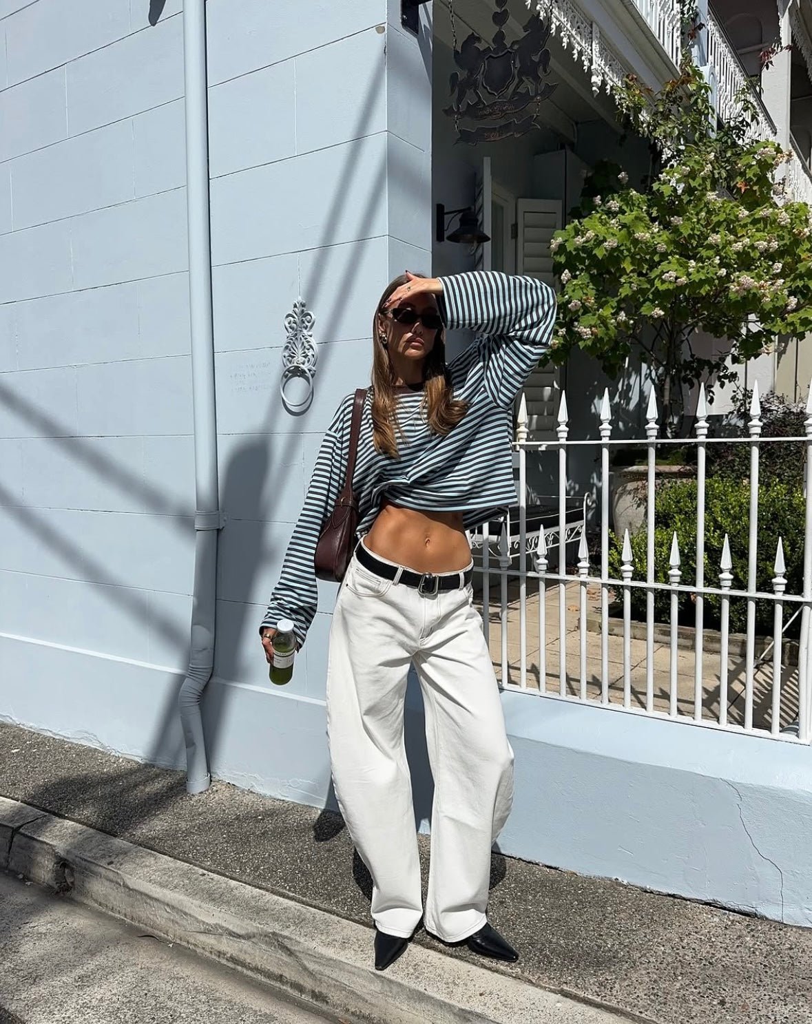 Vivien oversized striksweater med striber