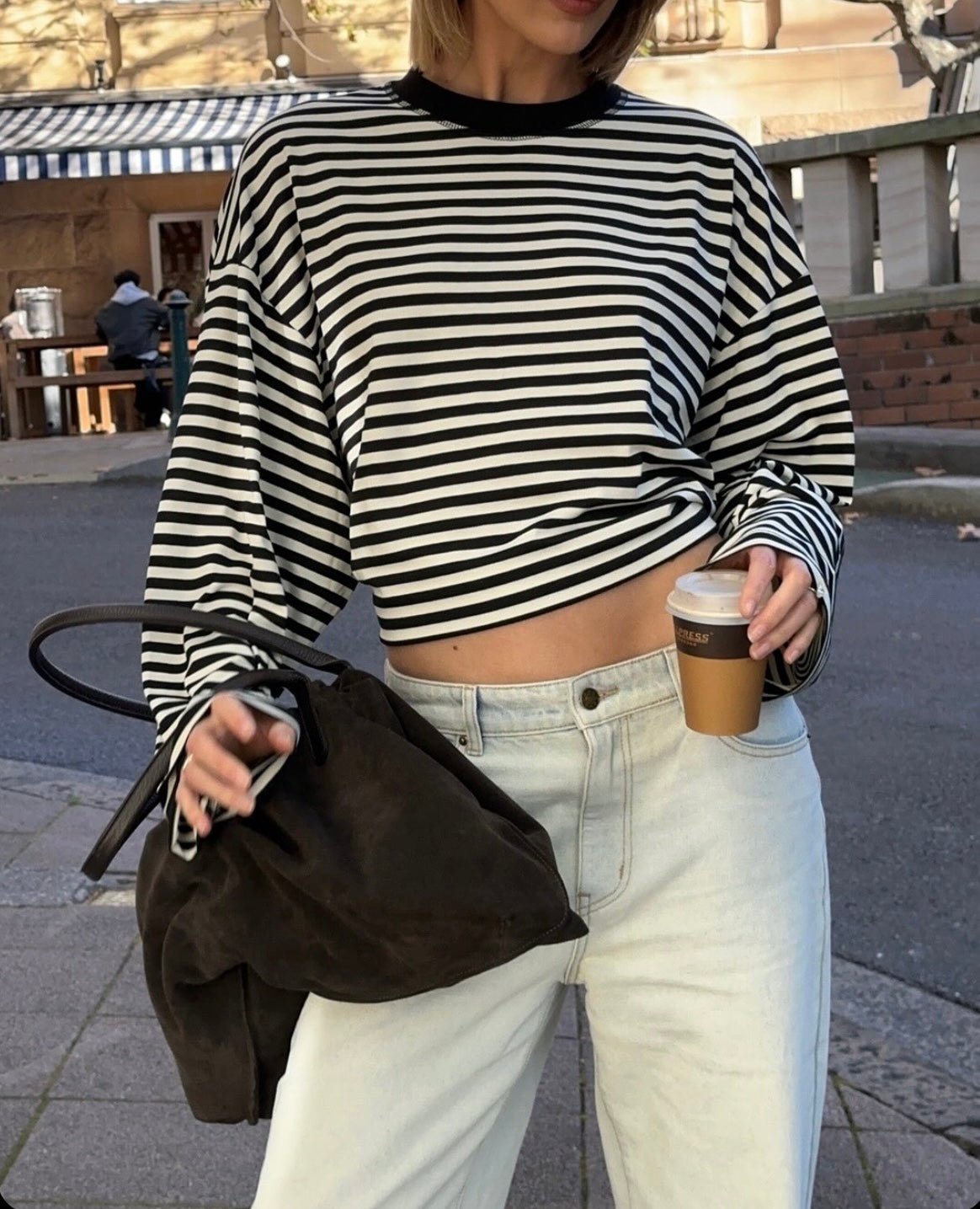 Vivien oversized striksweater med striber