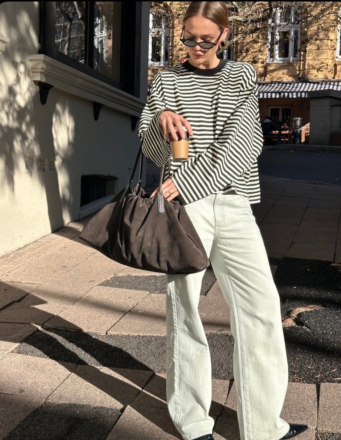 Vivien oversized striksweater med striber